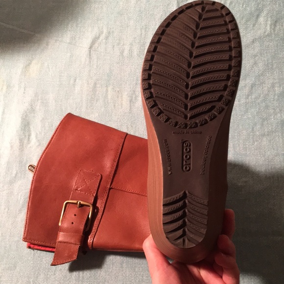 Croc leather wedge boots! - Picture 2 of 7